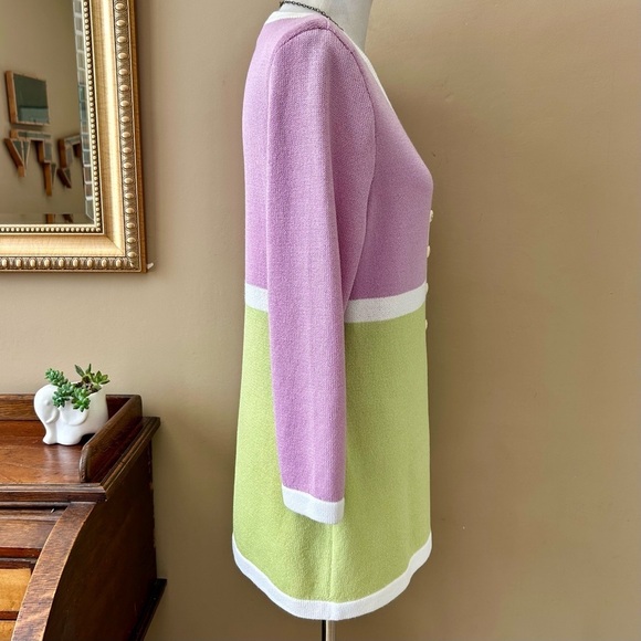 St John Pastel Color Block Santana Knit Color Block Cardigan Sweater Jacket M - Picture 8 of 10